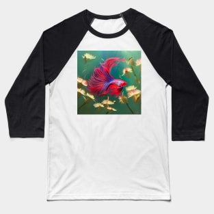 Floral betta fish 3 Baseball T-Shirt